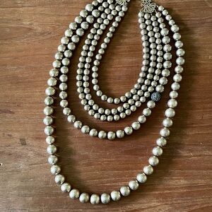 Anthropologie Gold Jumbo Beaded Necklace